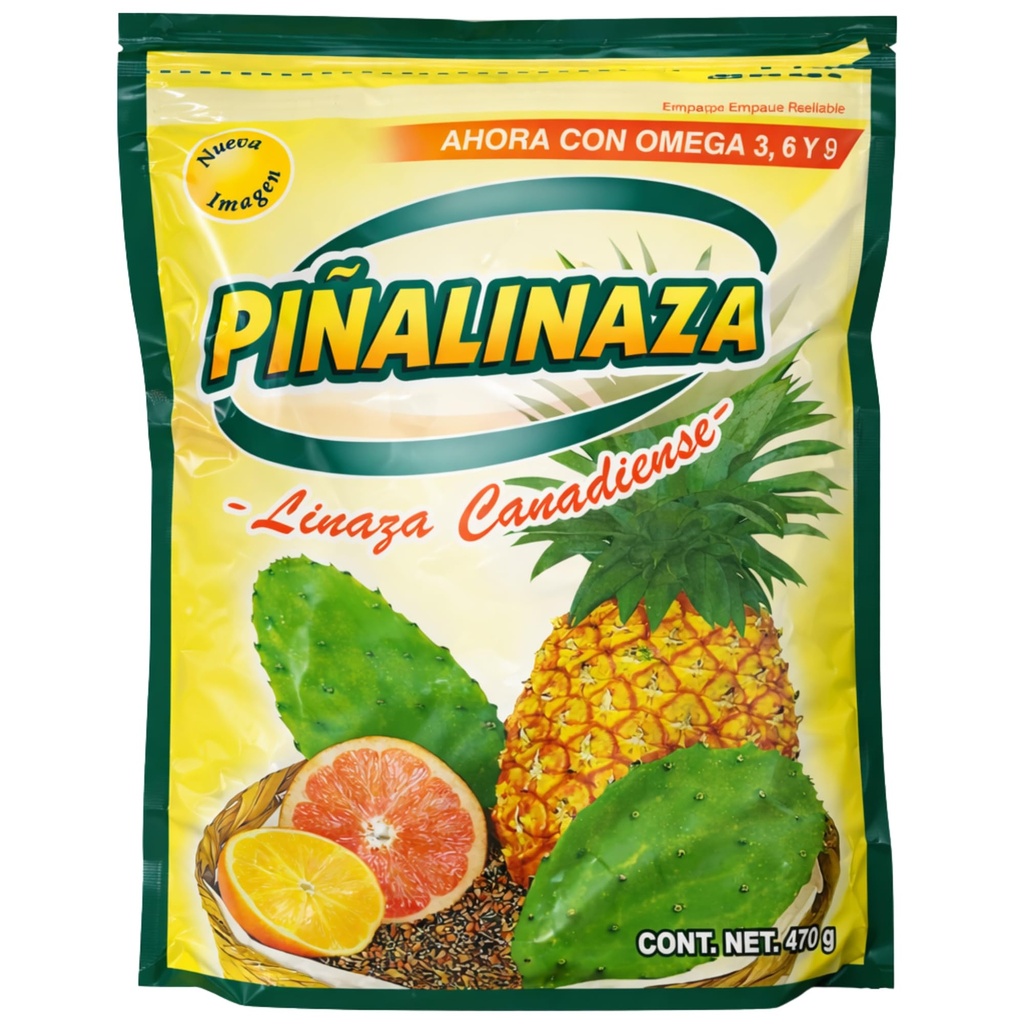 Piñalinaza Fiber Powder Pineapple Flavor 16.57 oz Flaxseed Fiber Blend with Canadian Linaza Natural Plant Based Powder Pineapple Taste Daily Use Wellness