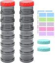 2 Pack 7 Day Pill Organizer Case Stackable Weekly Supplements Vitamiinide hoidja Dispenser Suur läbipaistev must ekstra Lid