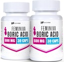 Tervis Feminiva Boric Acid Suposiidid | 2-Pack | 30 Vaginal Suposiidid Iga | 600mg | 100% puhas | Valmistatud USA-s