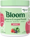 Bloom Nutrition Superfood Greens Powder, Seedeensüümid w / Probiootikumid ja prebiootikumid, Soolestiku Tervis, Bloating Relief Naistele, Chlorella, 15 SVG (15 Servings (pakk 1), Berry)