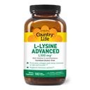 Country Life L-Lysine 1500mg Kapslid D-vitamiini ja Elderberry - Advanced Immune Support ja kollageeni uuendamine - Sertifitseeritud Gluteenivaba & Vegan - 180 kapslit