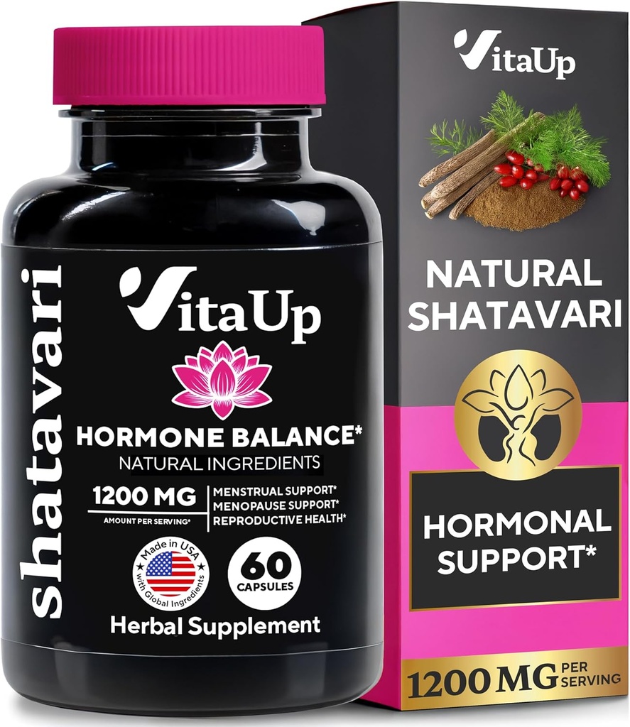 Shatavari kapslid naistele 1200mg - USA Made Shatavari juurte täiendus normaalseks hormonaalseks toetuseks, menopausiks ja menstruaalterviseks - 60 vegankapslit