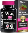 Shatavari kapslid naistele 1200mg - USA Made Shatavari juurte täiendus normaalseks hormonaalseks toetuseks, menopausiks ja menstruaalterviseks - 60 vegankapslit