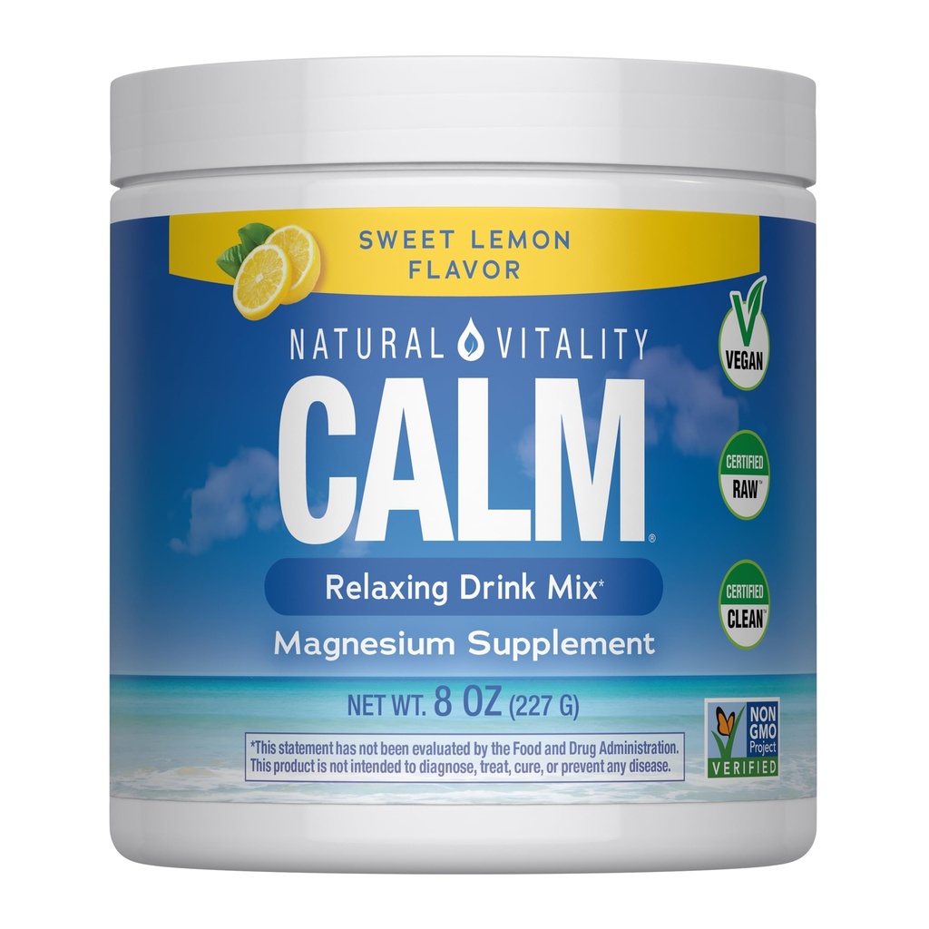 Natural Vitality Calm, Magnesium Supplement, Anti-Stress Joogi Segu Pulber, Gluteenivaba, Vegan & Non-GMO, Sweet Lemon, 8 oz
