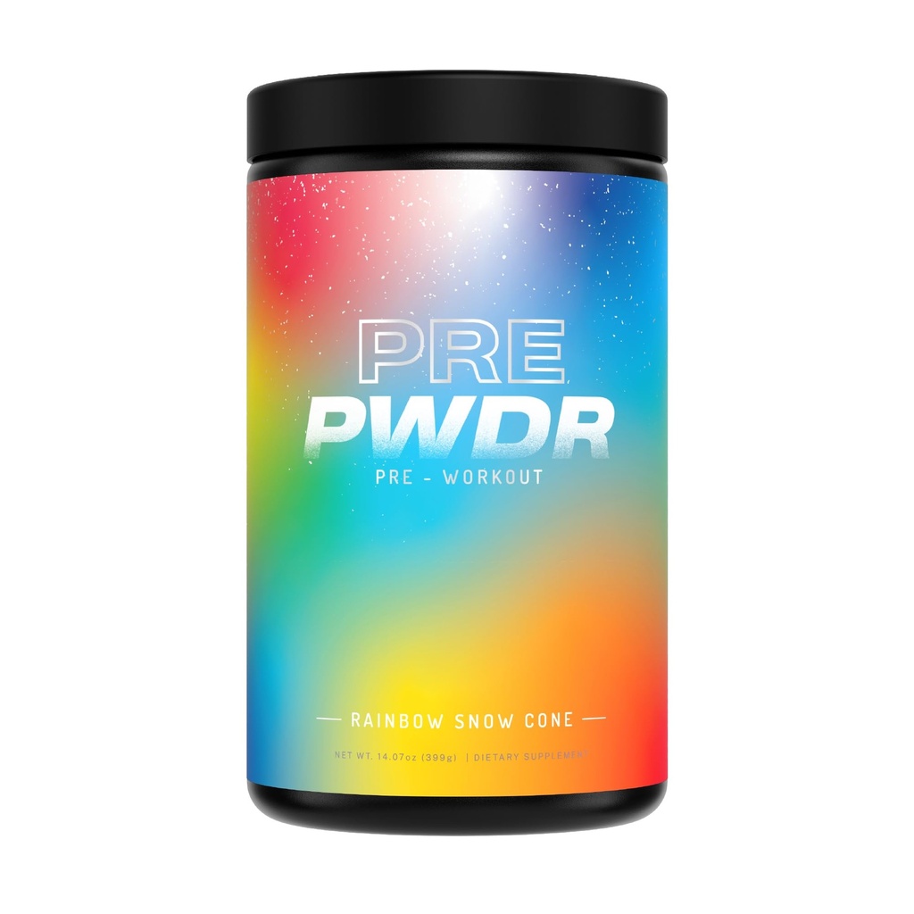 PWDRS Pre-Workout Pulber, Kõik Natural Pre Workout energia, pump, vastupidavus ja tugevus, kofeiini (Vikerkaare lumekoonus)