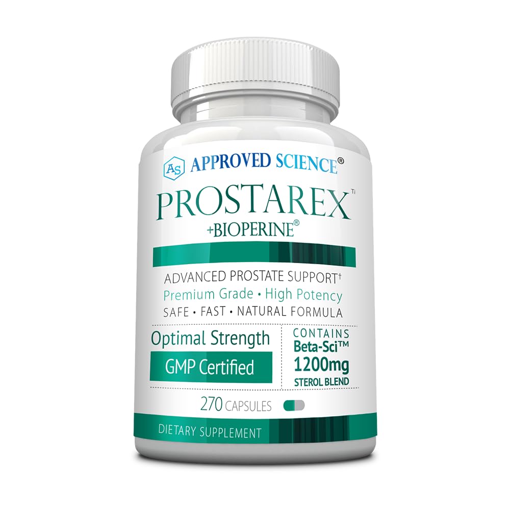 Heakskiidetud teadus Prostarex - eesnäärme lisand - Saw Palmetto, 1200mg beeta-sitosterool, bioperiin - 270 kapslit - 3 kuu pakkumine