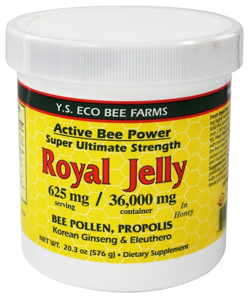 Värske Royal Jelly + Bee Pollen, Propolis, ženšenn, Honey Mix - 36 000mg Y.S. Org 20,3 oz