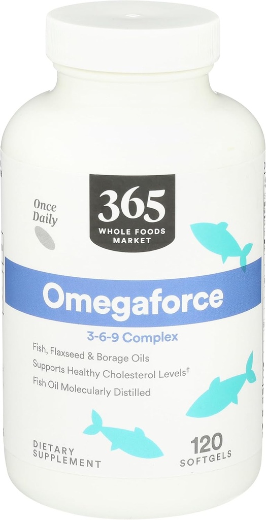 365 by Whole Food Market, Omegaforce 3 6 9 Complex, 120 Softgels