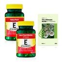 Spring Valley E-vitamiini südame tervise toidulisand Softgels, 180 mg (400 IU), 200 Count, 2-Pack + Exclusive VitaMax Vitamiini juhend (3 eset)