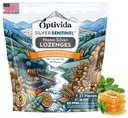 OPTIVIDA Health Colloidal Silver Lozenges with Honey & Sidrun Oil (1 Pack) - rahustav valulik kurgukotid täiskasvanutele, kellel on köha leevendamine ja kiire toimega Nano Hõbe valem immuunsuse toetamiseks, 60 Ppm