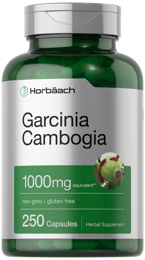 Horbaach Garcinia cambogia ekstrakti tabletid | 1000mg | 250 kapslit | Taimne ekstrakti täiendada | Non-GMO, Gluteenivaba