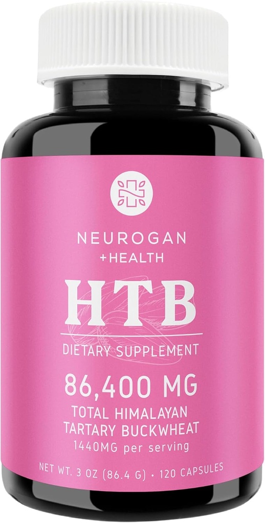 Neurogan Himalayan Tartary Buckwheat (HTB) kapslid - puhas potents 1440 MG, 60 päeva pakkumine - toetab seedetrakti tervist * - gluteenivaba, 86 400 MG kokku HTB - Lab Testitud, valmistatud USAs