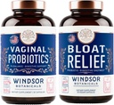 WINDSOR BOTANICALS Bloat Relief Probiootikum Ensüümide Ja Vaginaalsete Probiootikumidega - Seedetrakti Ja Vaginaalse Tervise Bundle