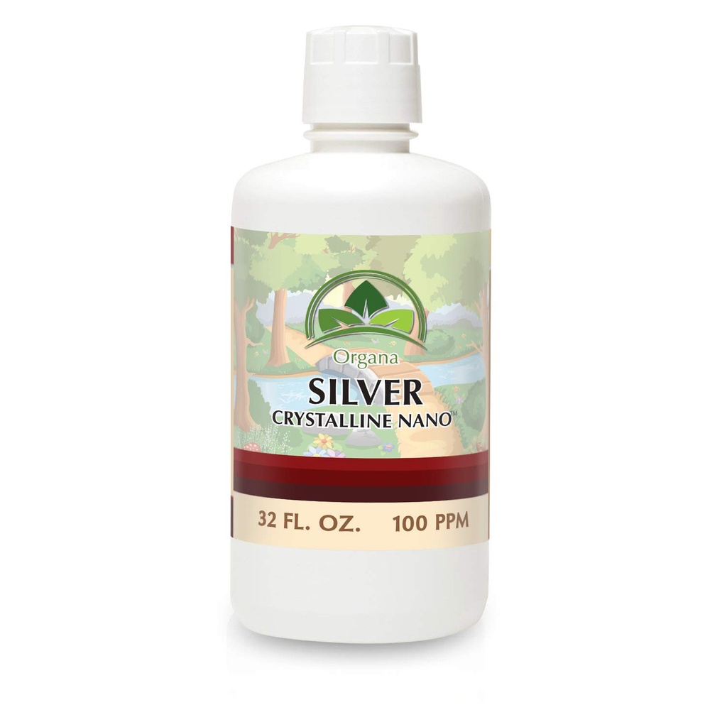Organa Kristalliline Nano Kolloidhõbe - 100 PPM - 32 oz Pudel