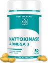 Omega 3 kalaõli 1200mg Nattokinaasi lisandiga 4000 FU Orgaaniline | DHA | EPA | Nattokinaas, mis on saadud Jaapani Nattost | Südame-veresoonkonna ja vereringe tugi | Südametervise tugi | 60 Softgels