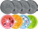 INVODA NÄDALA Pilli Korraldaja 7 Komposiit Pöörlev Pillikast igapäevaseks raviks ja vitamiinideks - Portable Travel Pill Case Fish Oil Supplements Vitamiinide Korraldaja (4 Pill Box + 4 Bag)