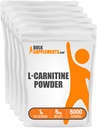 BulkSupplements.com L-karnitiini pulber - karnitiini lisand, aminohappe lisand - maitsestamata & gluteenivaba, 1 g serveerimise kohta, 1 kg (pakk 5) (11 naela)