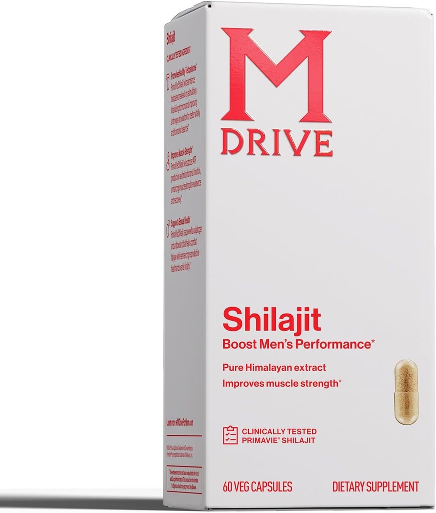 Mdrive Shilajit kapslid meestele | 30 kõrge puhtusega PrimaVie Shilajit energia suurendamiseks ja immuunsuse toetamiseks, 60 Shilajit kapslit