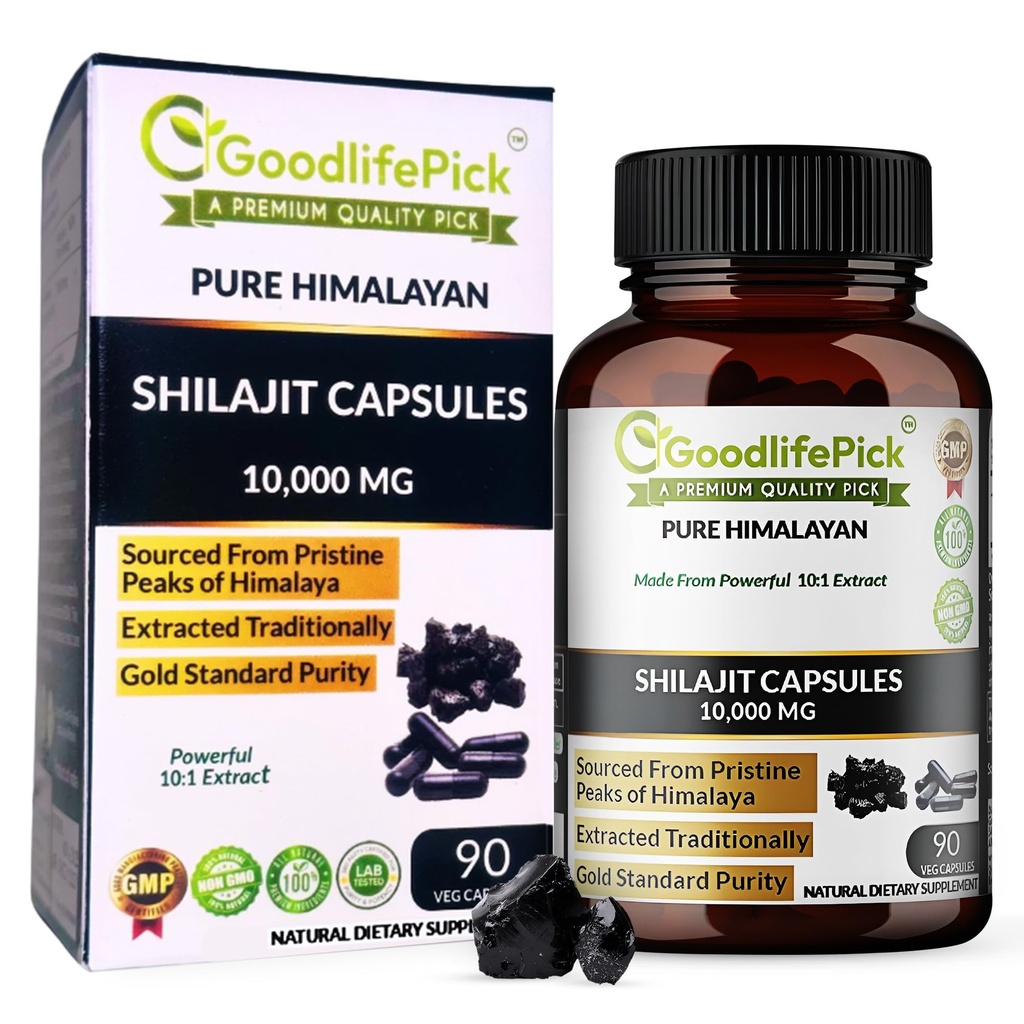 Shilajit Pure Himalayan Capsules. Made from Premium Authentic Shilajit from High Himalayan Peaks. All Natural, Vegan, Non GMO-90ct. Extracted Traditionally, No Filler, No Stearate, No Rice Powder