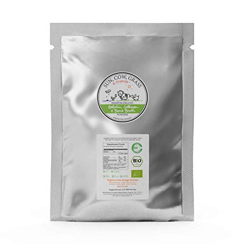 Chicken Bone Broth Powder Organic Free Range 450g(Approx.1lb) Pure Protein Non-Gelling Type