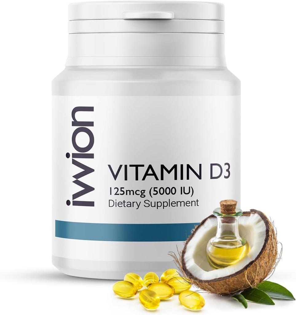 Sertifitseeritud säilitusainevaba vitamiin D3 5000 RÜ Softgels Kapslid - Gluteenivaba, Non-GMO - D-vitamiini lisatoetus tervislikele luudele Lihas- ja immuunsüsteemile, valmistatud Suurbritannias, 365 loend (1 aasta pakkumine)