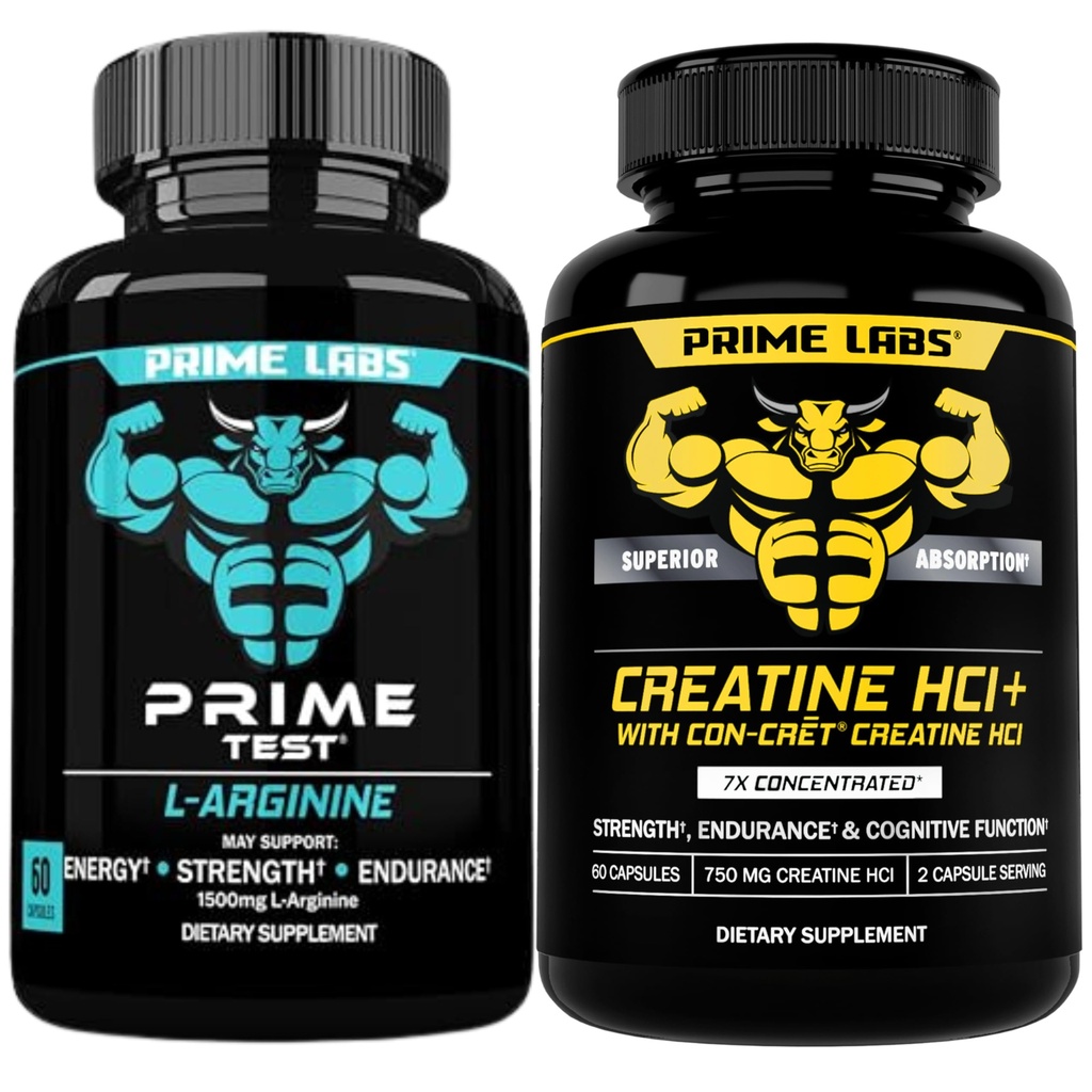 Prime Labs L Arginiin ( 60 ct) + Kreatiin HCl kapslid ( 60 ct)