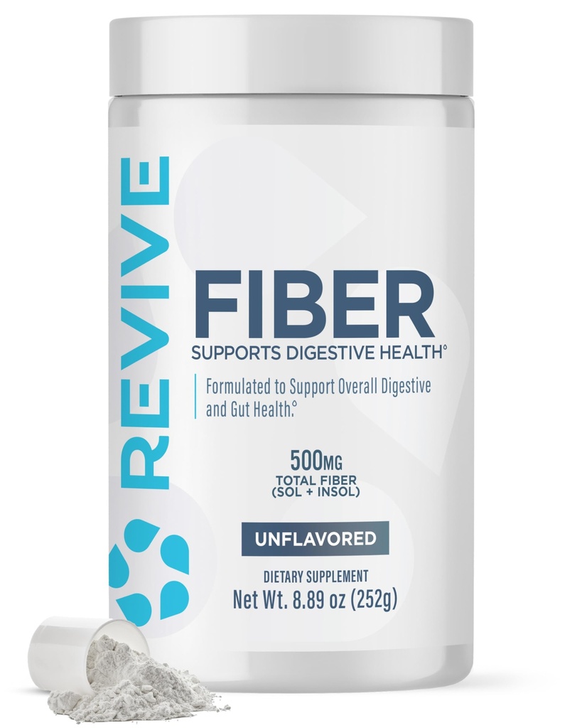 Revive MD Fiber täiendus seedetrakti ja soolestiku tervisele - 5 g dieetkiud toetab tervislikku seedesüsteemi koos Psyllium Husk & More - 30 Servings, maitsestamata