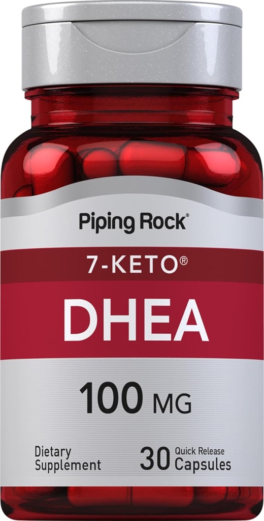 Piping Rock DHEA täiendus naistele ja meestele | 100mg | 30 kapslit | 7-keto | dehüdroepiandrosteroon | Mitte-GMO, Gluteenivaba