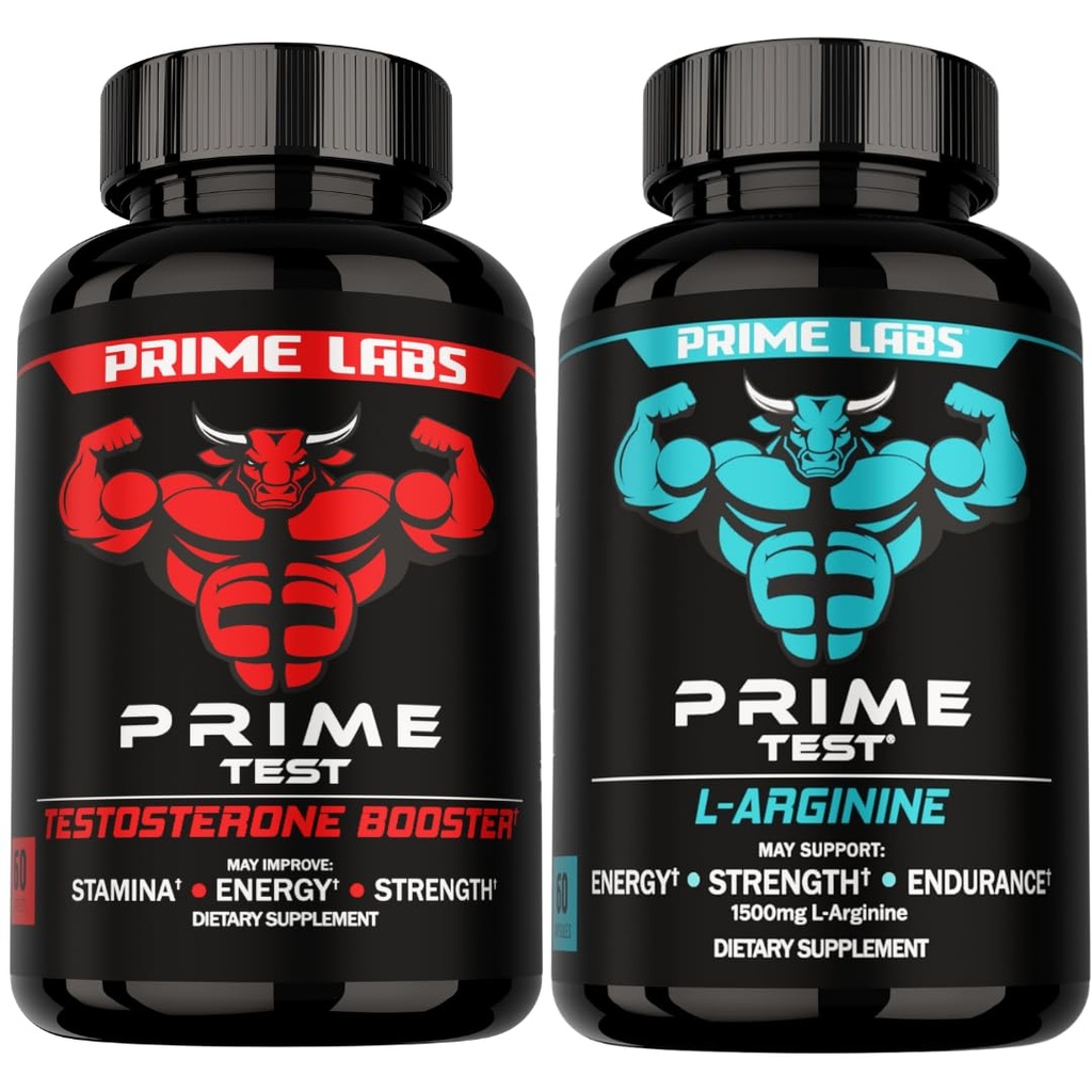 Prime Labs Prime Test Test Test Testosteroon Booster + L Arginiin Lämmastikoksiidi Kapslid - 60 Loe iga