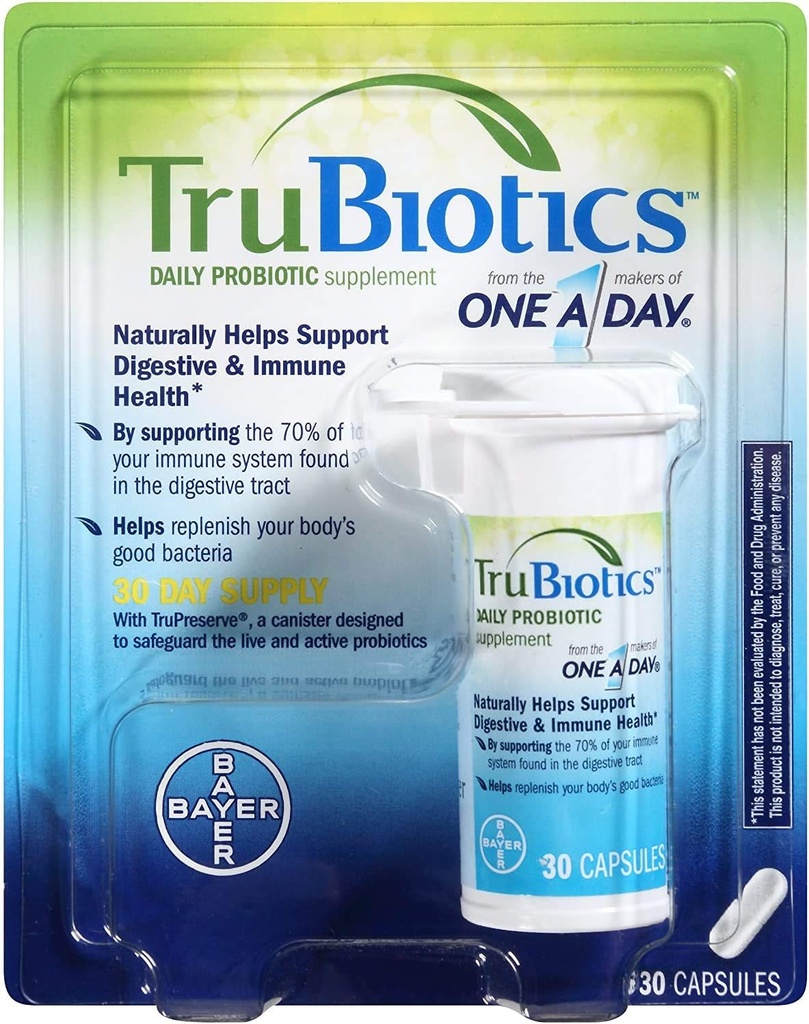 TruBiotics Daily Probiootikum, 90 kapslit - Gluteenivaba, Sojavaba Seedetrakt + Immuuntervisetoetus meestele ja naistele