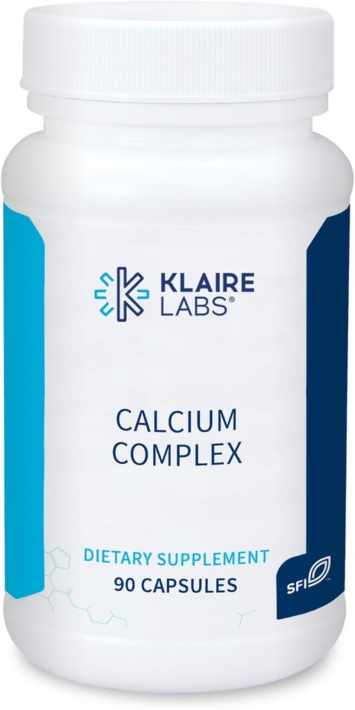 Klaire Labs Calcium Complex - sertifitseeritud BSE-vaba kaltsium mikrokristalne hüdroksüpatiit & tsitraat fosforiga (90 kapslit)