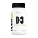 NutraBio D-vitamiin (5000 RÜ), immuunsüsteemi tugi - 90 köögiviljakapslit