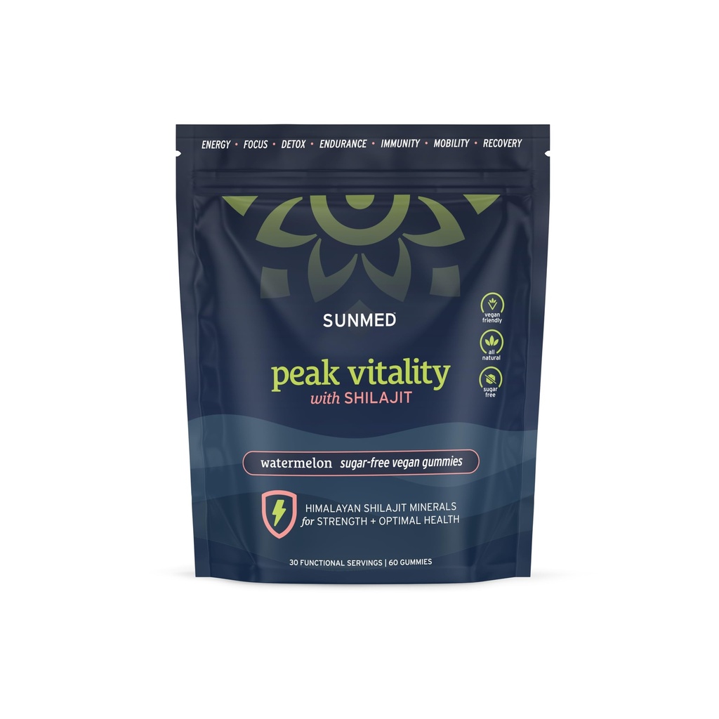 Himaalaja Shilajit Gummies tugevuse, energia ja optimaalse tervise jaoks - suhkruvaba, vegan, looduslik - Kognitiivne fookus, taastumine, immuunsus - Arbuusi maitse, 60ct