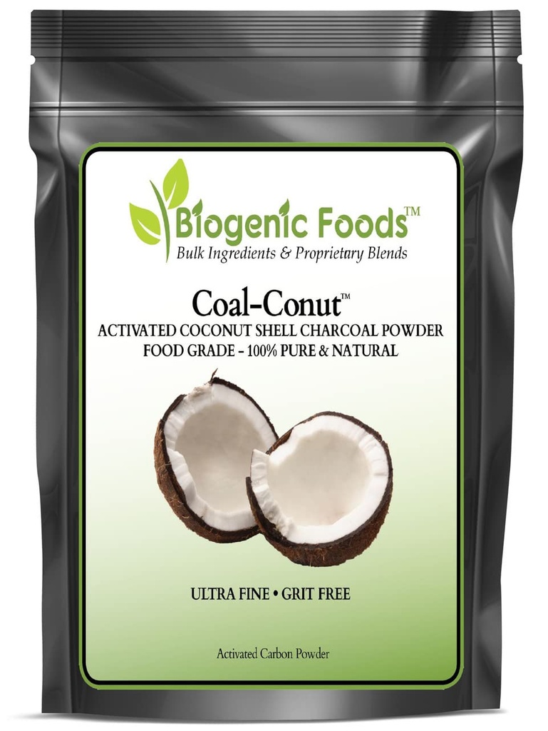 Coal-ConutTM - aktiveeritud kookospähkli kest Charcoal Fine Husk Food Grade Powder (Ultra-Fine) - Mahepõllumajanduslik kasutamine heaks kiidetud
