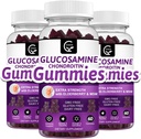 Glükoosamiin Chondroitin Gummies koos MSM & Elderberry - ekstra tugevuse liikuvuse ja paindlikkuse toetus, antioksüdantide immuunlisa täiskasvanutele, meestele ja naistele - 60 kondroitiin Gummies (3 pakendit)