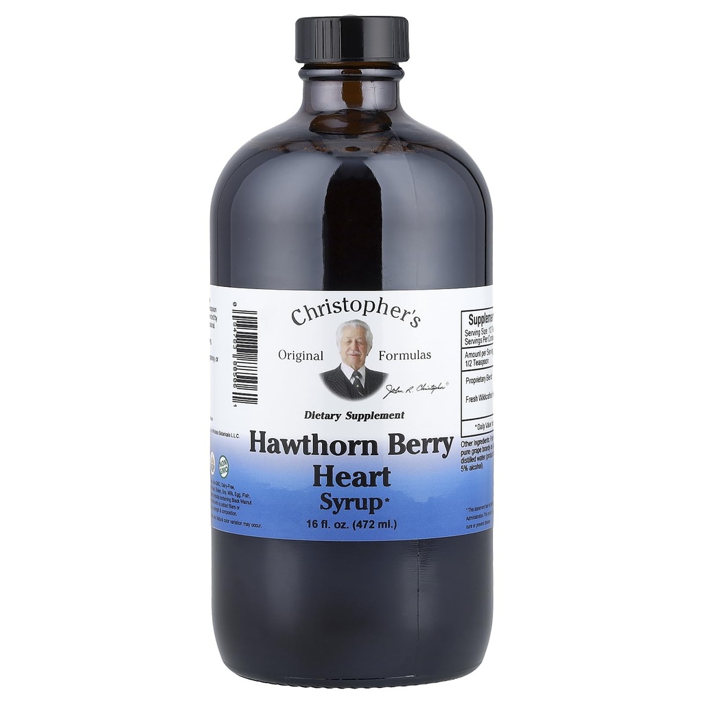 Christopheri originaalvalemid Hawthorn Berry Heart Syrup - 16 fl oz | Natural Herbal Blend for General Wellness