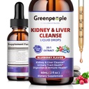 GREENPEOPLE Neerude puhastamine Detox & Remont - 27-In-1 Neerude ja maksa tilgad 20: 1 Jõhvikaekstraktiga & Chanca Piedra, alkoholivaba lisand kuseteede ja maksa toetuseks (2 Oz 1 Pack, mustikas)