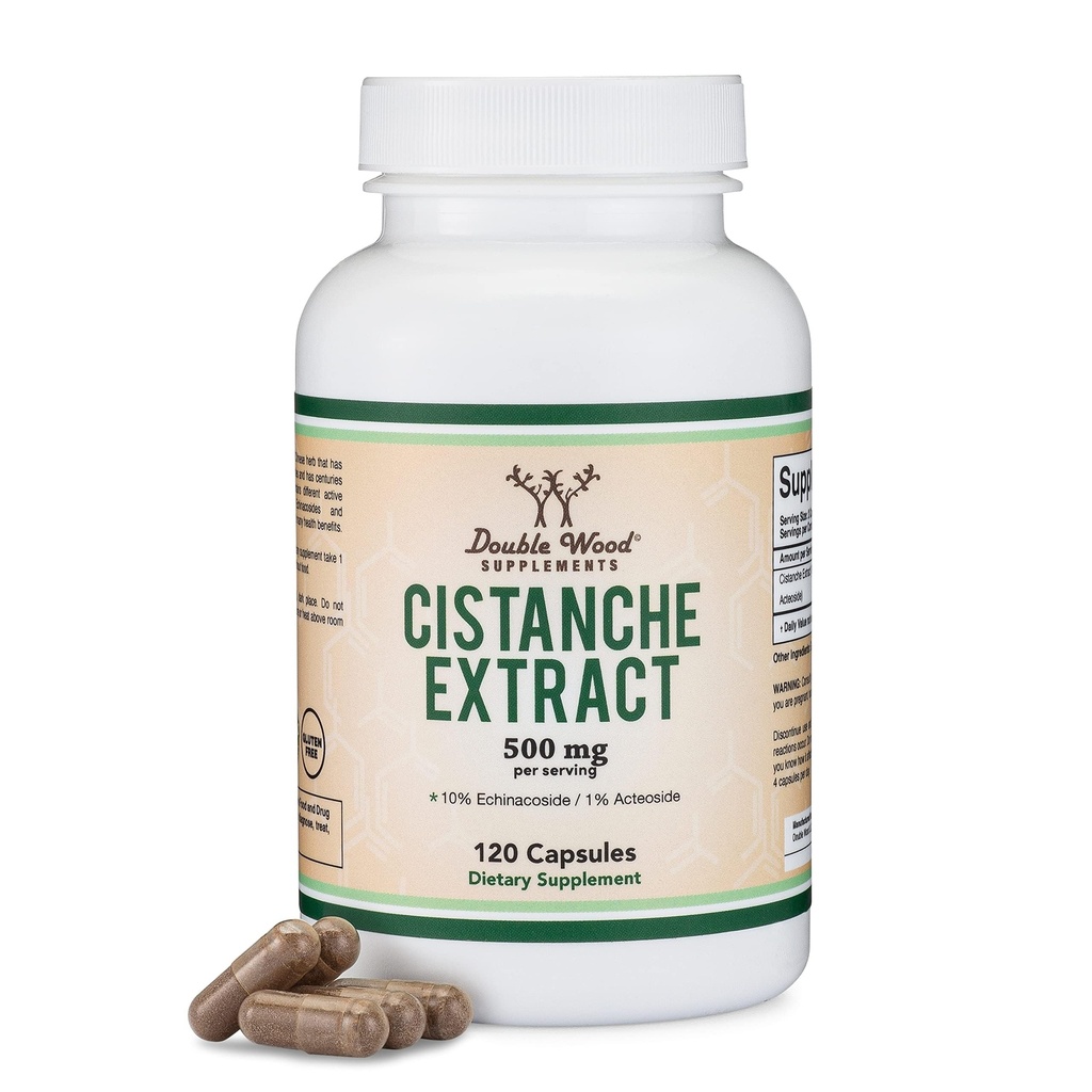 Cistanche Tubulosa ekstrakt 500mg per Serving (120 kapslit) Tsistanche Testosteroon täiendada meestele (standardne, et sisaldada Echinacosides ja Acteosides) poolt Double Wood