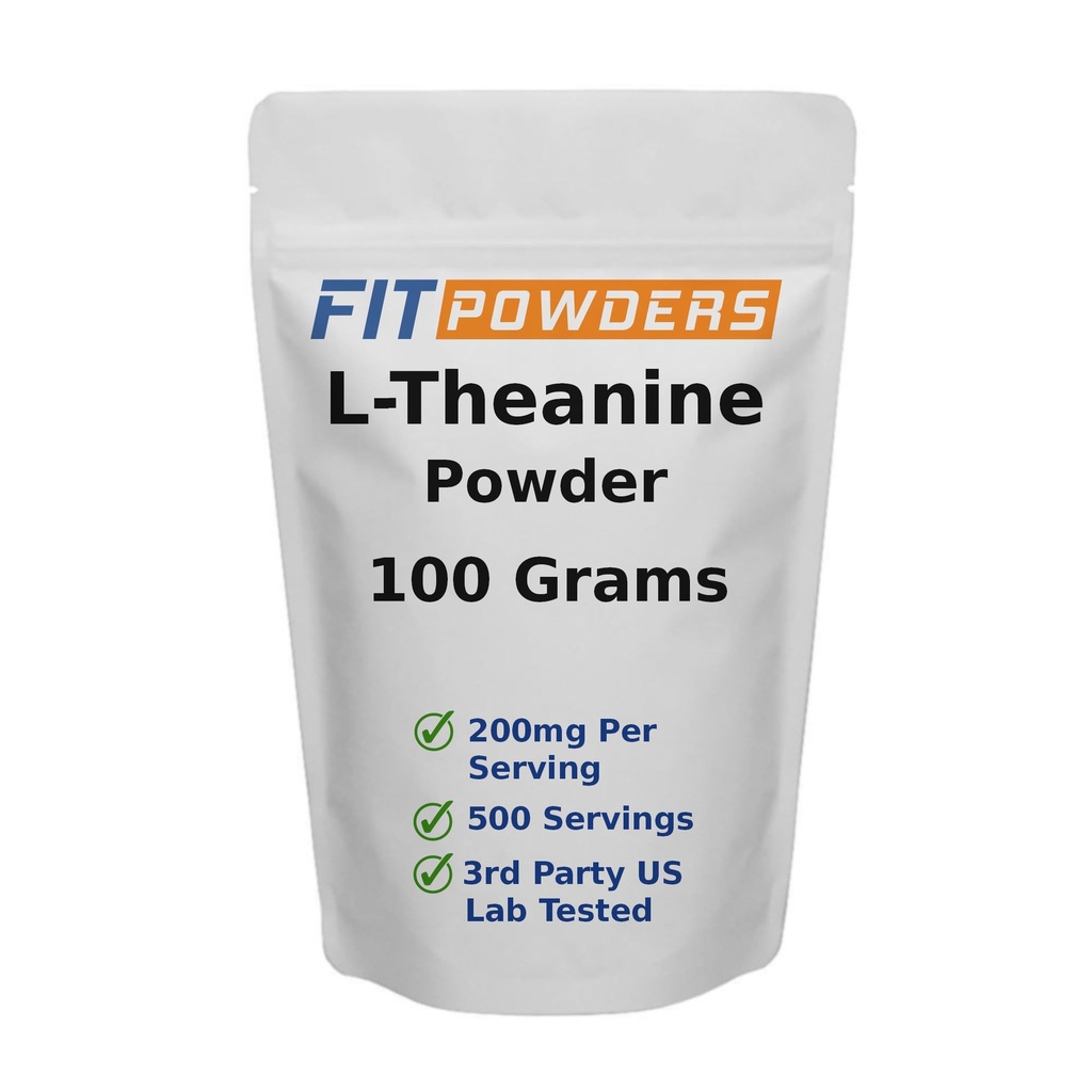L-Theanine'i pulber 100% puhas, mitte-GMO, Vegan, Gluteenivaba Theanine'i pulber (mitu suurust) meeleolu ja kognitiivne, stressi leevendamine ja lõõgastav, Scoop sisaldab (100 grammi)