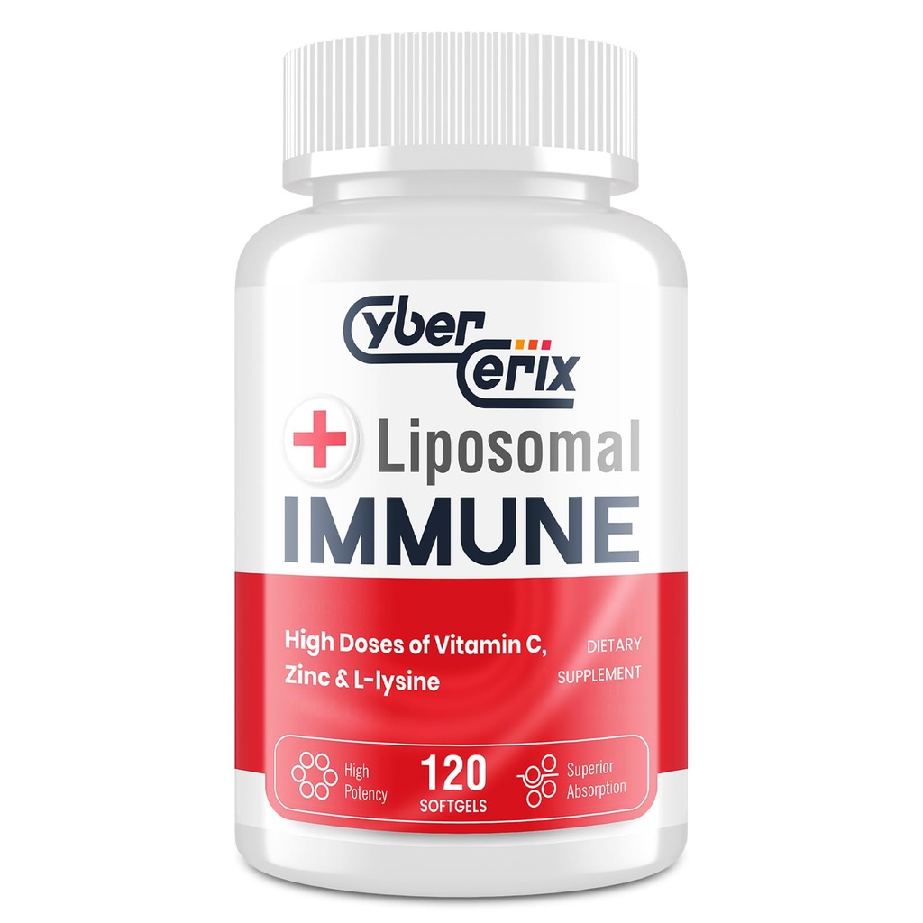 Täiustatud liposomaalne immuunpreparaat, kompleks L-lüsiiniga 1500 mg, vitamiinid, mineraalid ja taimsed ekstraktid, põhjalik igapäevane tervise segu meestele ja naistele - 120 kapslit