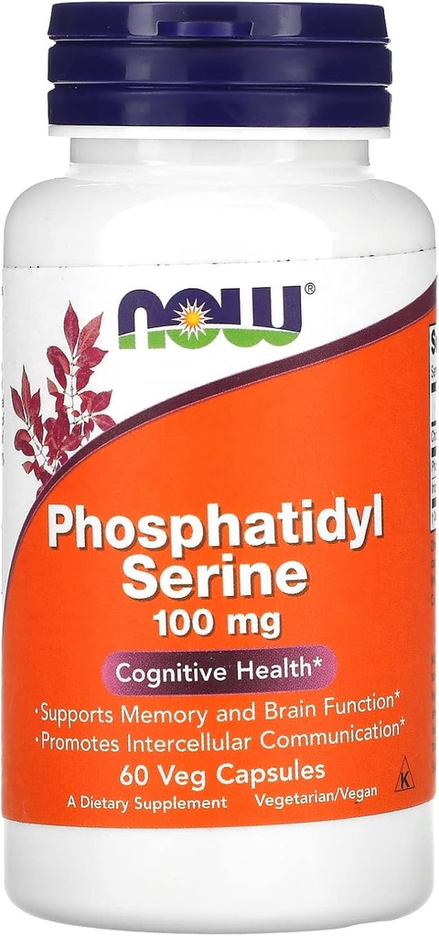 NOW Foods Fosfatidüül Serine , 100 mg , 60 Veg Kapslit