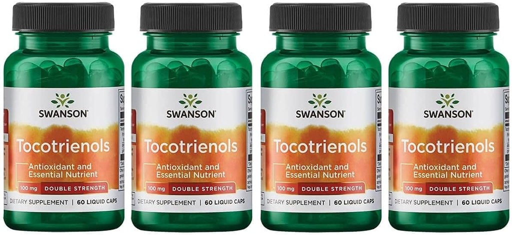 Swanson Double Strength Tokotrienols - Antioksüdant - (60 vedelat kapslit, iga 100 mg) 4 pakendit