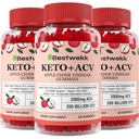 Õunasiidri äädikakummid, Max Tugevus 2000mg ACV Gummy Probiootikumidega, B12 ja Keto Toetus, Seedimine, Metabolism, Detox, Soolestiku ja Immuuntervise, želatiinivaba, Mitte-GMO, 180 keto acv gummies
