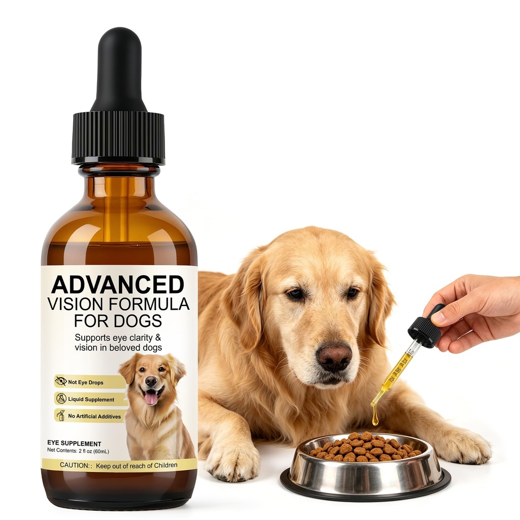 Advanced Vision Formula for Dogs, Liquid Eye Health Supplement with Lutein, Zeaxanthin & Astaxanthin, Supports Clear Vision & Comfort, Daily Dog Eye Care Drops, 30ml