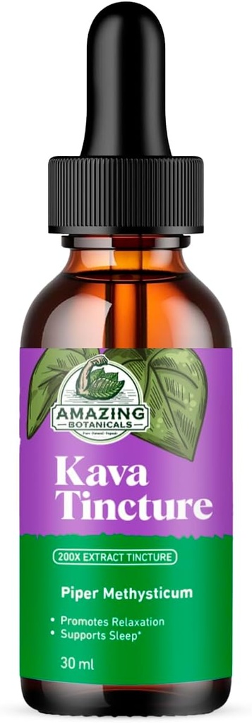 Kava Tinktuur – Taimne ekstrakt loodusliku rahu ja lõõgastuse jaoks – 70% Kavalactones Extract Tinktuur Suure tugevusega segu – Premium Vedelik Supplement – 30 ml (1oz)