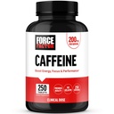 Force Factor Caffeine Pills 200mg, Caffeine Tablets to Boost Energy, Focus, Strength, and Performance, Premium Quality Pills, Energy Support Supplement, 250 Tablets