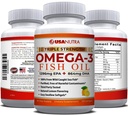 Omega 3 kalaõli täiendus 3600mg EPA ja DHA-ga naistele ja meestele toetab ühist, aju ja südame tervist 120 softgels, 40 päeva pakkumine