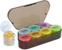 NatureTouch Weekly Pill Organizer , BPA Free Medicine Organizer Rainbow 7 Day Pill Box , Daily Portable Pill Conatainer Pills / Vitamiin / Kalaõli / Lisandid [Viimane versioon] , Black