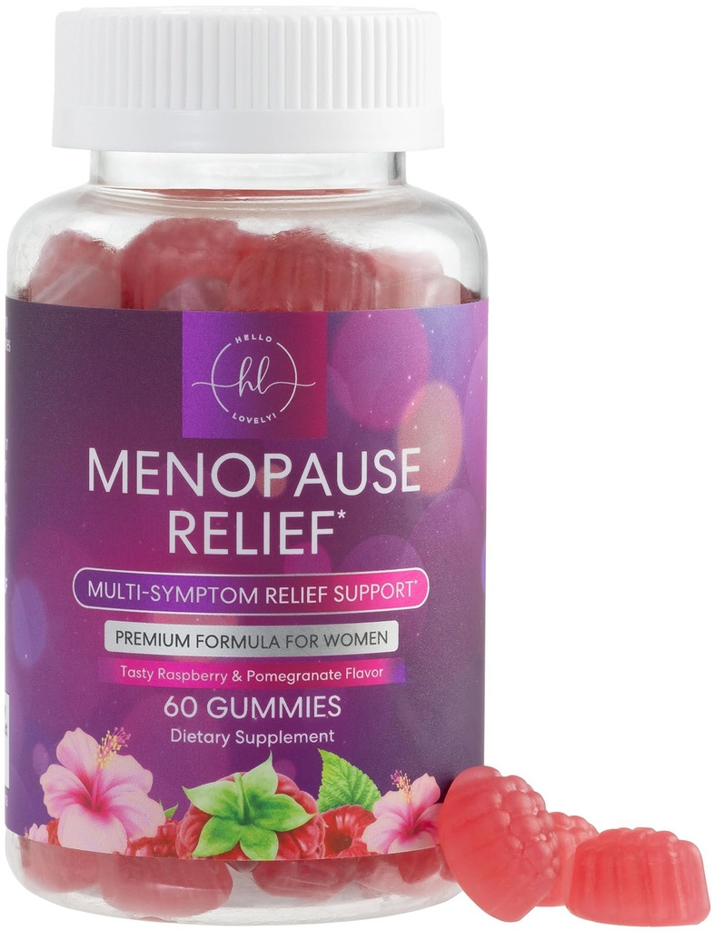 Menopausi täiendused naistele - täielik looduslik kerge kuuma vilgub ja öine higi toetus, mitmekordne menopausi leevendav kummi, tasakaalu ja energia toetamine, gluteenivaba ja mitte-GMO - 60 kummikut