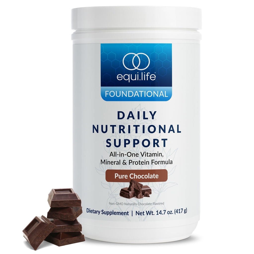 Equilife Daily Nutritional Support, All-in-One Multivitamiini Meal Asendamine, Puhas Šokolaadi Maitse, 15G Taimeproteiin, Toetab üldist heaolu, sealhulgas energia, seedimine ja nahk, 14 Serving Tub